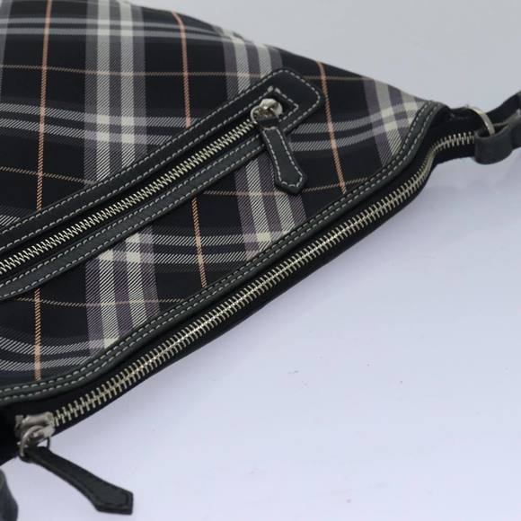 BURBERRY Nova Check Blue Label Shoulder Bag Nylon Black Auth 80167 - Picture 6 of 16
